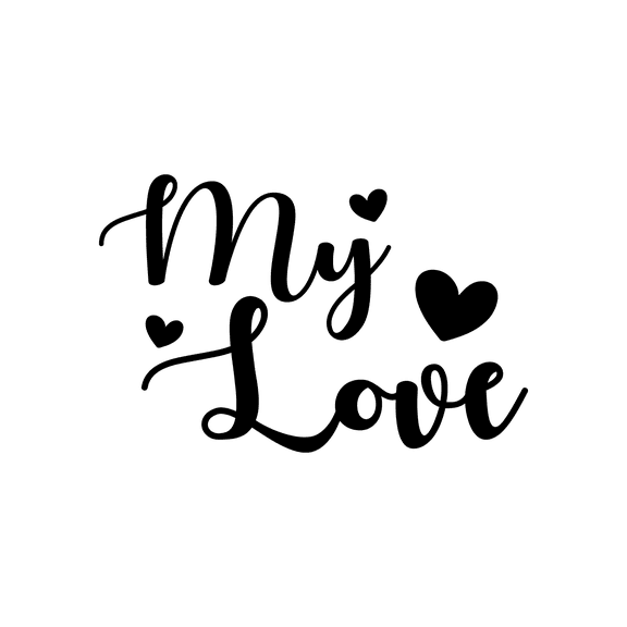 Vinyl Wall Art Decal - My Love - 14" x 22" - Modern Cute Quote Sticker For Romantic Couples Home Storefront Coffee Shop Valentine's Day Decor