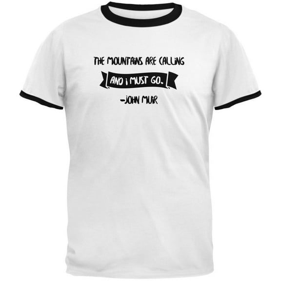 The Mountains are Calling Muir White/Black Men's Ringer T-Shirt - X-Large
