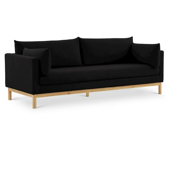 Meridian Furniture Langham Black Linen Textured Fabric Sofa