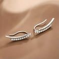 thumbnail image 2 of K-KED Women Cubic Zircon Stud Earring Gift Simple 925 Silver Anniversary Jewelry-Silver, 2 of 6
