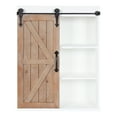 thumbnail image 3 of Kate and Laurel Cates Wood Wall Storage Cabinet with Sliding Barn Door, White/Rustic Brown 22x28, 3 of 9