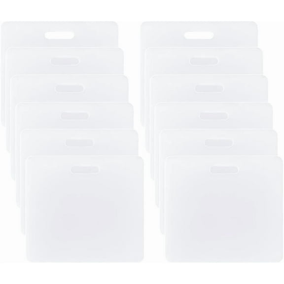 12pcs White Acrylic Badge Buddy 3.1x3.3inch DIY Badge Buddy Blanks Set with Protective Film for Nurse Teacher Lab Tech Receptionist Hole: 20x5mm