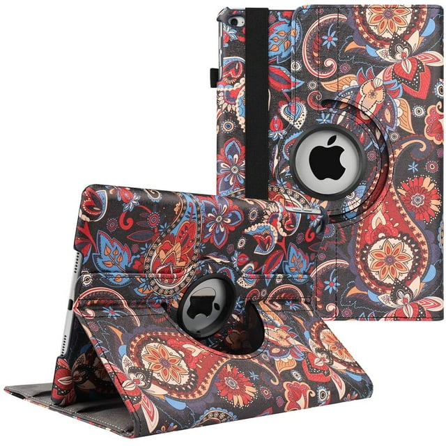 New iPad 9.7 2018 2017/ iPad Air 2/ iPad Air 1 Case - 360 Degree Rotating Stand Protective Cover Smart Case with Auto Sleep/Wake for Apple iPad 5th/6th Generation (Elephant)