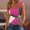 Hot Pink, variant on Fznquz Color Block Sleeveless Tops Women Summer Pink Tank Tops Casual O Ring Shoulder Trendy Shirt
