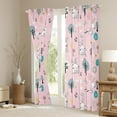 thumbnail image 3 of Cartoon Rabbit Curtains & Drapes Wild Animal Blackout Curtains for Living Room,Watercolor Easter Eggs Curtains Floral Tree Sketch Pines Window Curtains 42''Wx63''L, 3 of 5