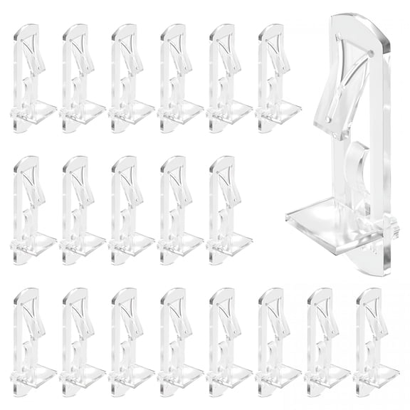 XIBUFE 20Pcs Plastic Locking Shelf Pins,5Mm Locking Shelf Support Peg,Clear Shelf Bracket for Kitchen Cabinet Furniture Book Shelves,5Mm Peg X 3/4"Thick Shelves