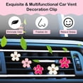thumbnail image 3 of 6 Pcs Daisy Flower Air Vent Clips, Cute Flower Air Freshener Car Clips Air Conditioning Outlet Clip for Car Vent Decor Colorful Car Inter Decor Accessories for Women (Pink, White, Rose Red), 3 of 5