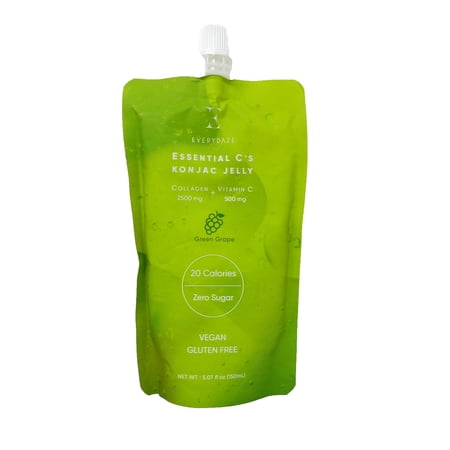 EVERYDAZE Essential C’s Konjac Jelly Collagen + Vitamin C Green Grape 5.07 Ounce