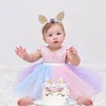 thumbnail image 7 of Gyratedream Infant Fly Sleeve Rainbow Sequins Romper Tutu Skirts Dress Baby Girls Wedding Princess, 7 of 7