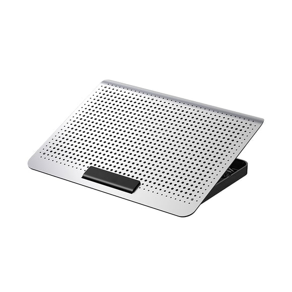 Laptop Cooler Dual USB Adjustable Portable Low Noise Notebook Cooling Pad for Gaming - Silver