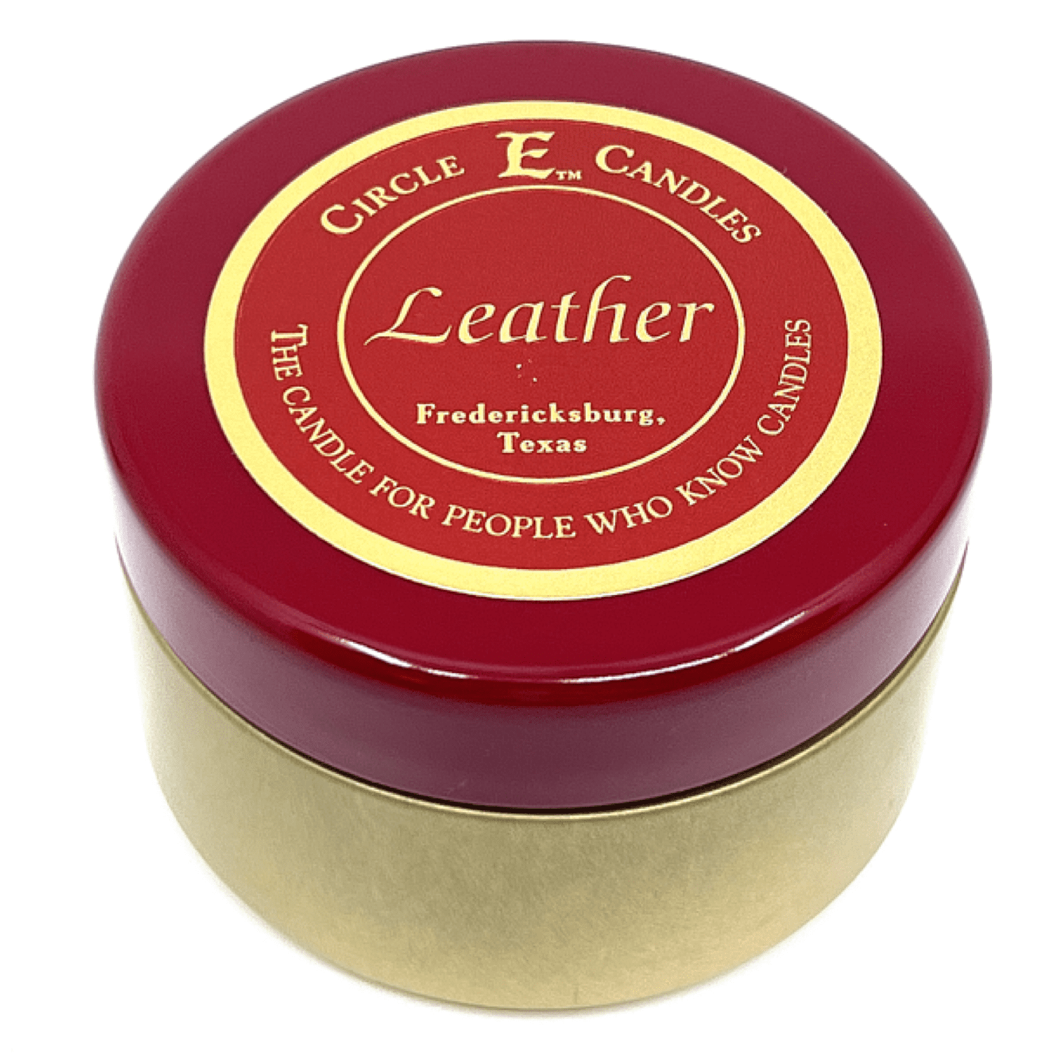 Circle E Candles, Leather Scent, Extra Small Size Travel Tin Candle