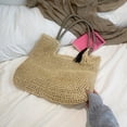 thumbnail image 4 of Bolso de paja de verano para mujer, bolso de mano tejido a mano de gran capacidad, bolso de mano para mujer, bolso de playa para vacaciones, bolso de hombro de ratán, bolso de compras, 4 of 5