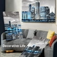 thumbnail image 2 of Wall Decor Living Room Modern City Chicago Skyline Pictures Canvas Wall Art for Bedroom Poster for Office Farmhouse 3 Pieces Set Wood Framed Night Scene Prints Paintings for Home, 2 of 6
