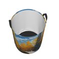 Tranquil Forest in Setting basket with handle, circular laundry basket