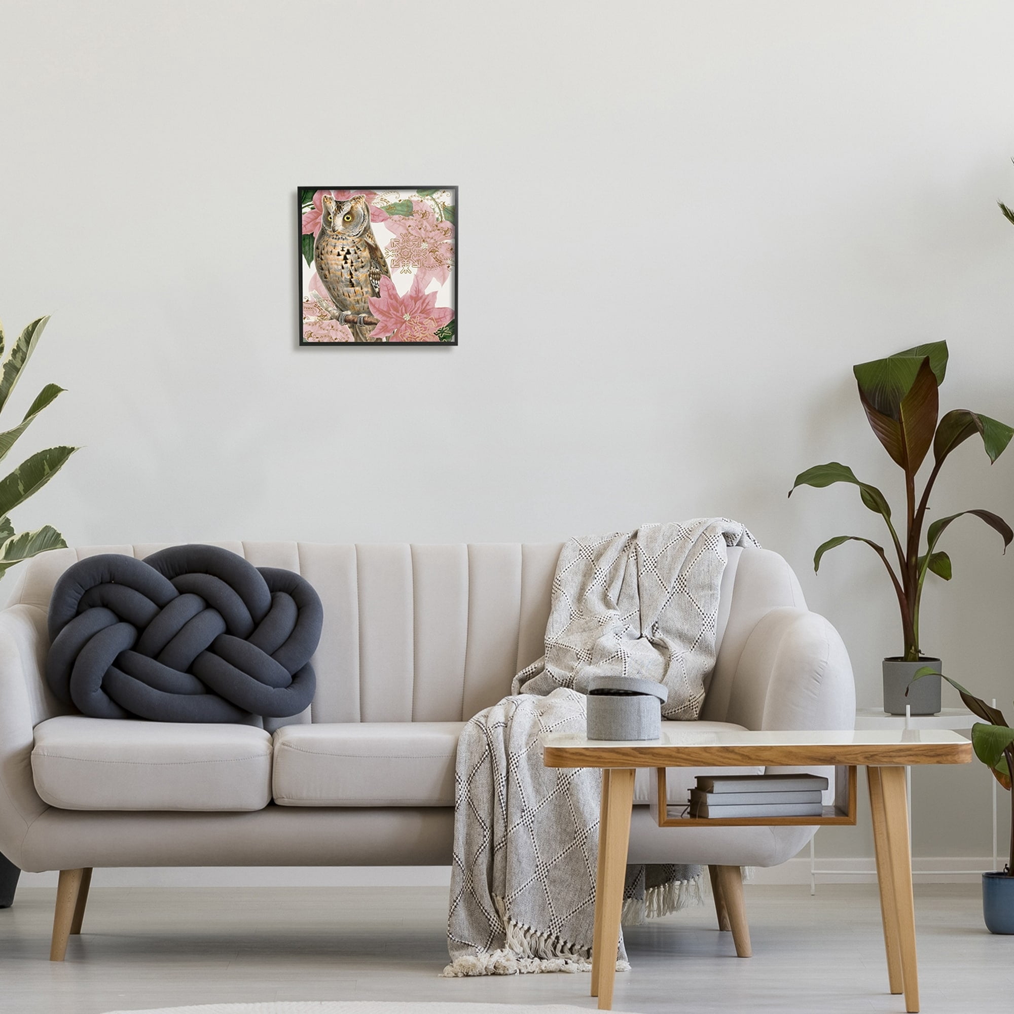 Stupell Industries Elegant Resting Silver Owl Geometric Snowflake Vintage Collage,17 x 17, Design by Daphne Polselli
