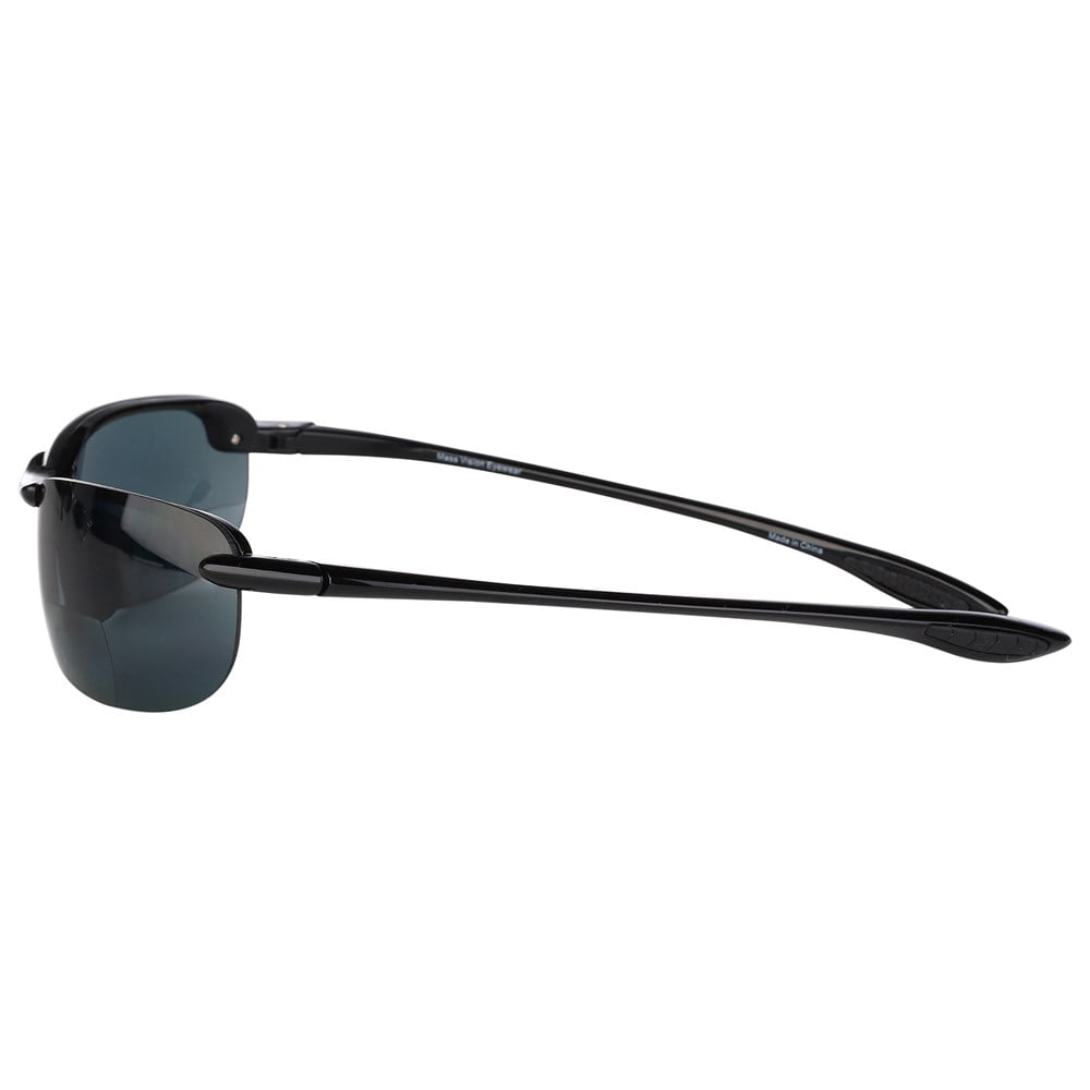 "The Raptor" Polarized Bifocal Lightweight Sunglasses for Men and Women - Black - 1.75
