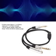 thumbnail image 3 of Cable Estéreo De 1/4 De Pulgada, Conector Chapado En Oro Profesional De 19,7 Pulgadas, 6,35 Mm A Doble Cable Divisor En Y De 6,35 Mm, Carcasa De Metal Para Altavoz, 3 of 7