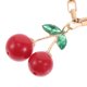 thumbnail image 3 of Pulsera de cereza roja dulce con hojas verdes, cadena de mano bonita y creativa para cumpleaños, aniversarios, accesorios de joyería navideña, 3 of 5