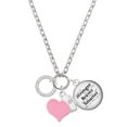 thumbnail image 1 of Delight Jewelry Silvertone Matthew 5:8 Eternity Ring - Light Pink Heart Nurse Strong Zoe Necklace, 1 of 4