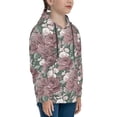 thumbnail image 3 of Fotbe Rose Flowers Pattern Youth Pullover Hooded Sweatshirt, Boys Hoodie, Kangaroo Pocket Hoodie for Kids Girls -Medium, 3 of 6