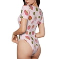thumbnail image 2 of Kdxio Hand Drawn Strawberry for Women's Short-Sleeved Onesie Stylish Round Neck Pajamas Bodysuit Jumpsuit Nightwear-Medium, 2 of 7