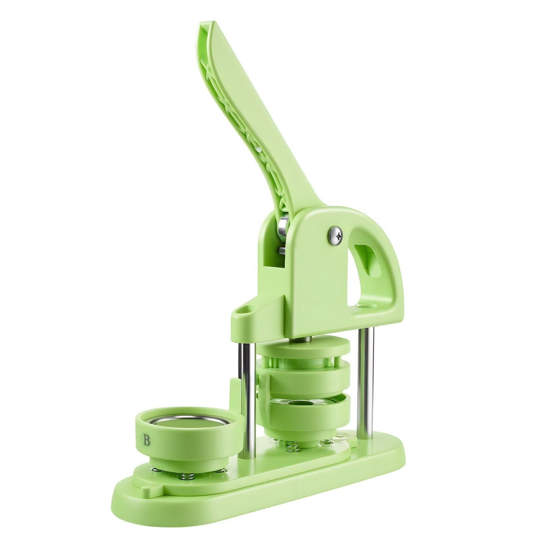 Button Maker Machine 2.28 inch - DIY Pin Button Maker Kit with 100 Parts, Circle Cutter & Wrenches - for Badges, Keychains, Crafts - Green
