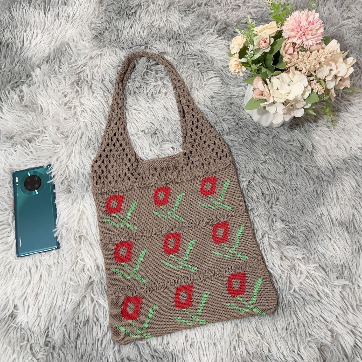 Kukuzhu Fairy Tote Bag Aesthetic Tote Bag Y2k Bag Tote Bag Aesthetic Y2k Crochet Tote Bag Aesthetic