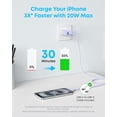 thumbnail image 4 of Cargador Anker para iPhone 16, 20 W, USB C, paquete de 2 con 2 cables, color morado, 4 of 8
