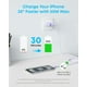 thumbnail image 4 of Cargador Anker para iPhone 16, 20 W, USB C, paquete de 2 con 2 cables, color morado, 4 of 8