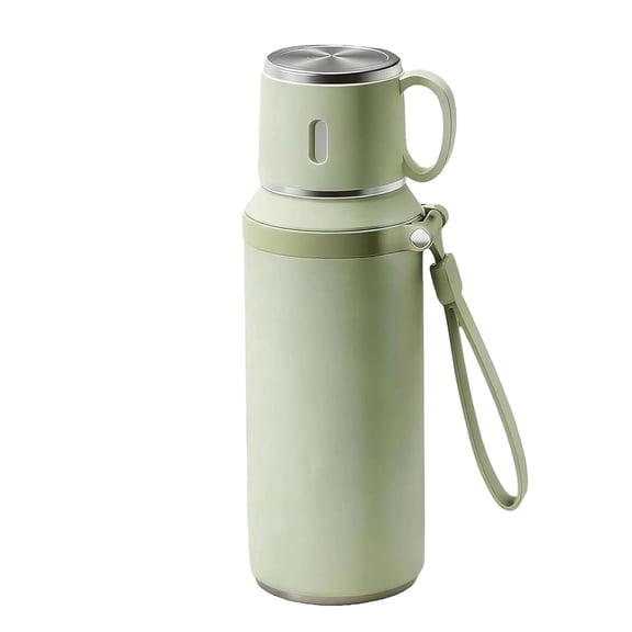 Rirozkan Insulated Water Bottle, 2-in-1 Stainless Steel Bottle with Lid Cup, 18/8 Thermal Flask for Sports, Gym, Hiking and Outdoor Activities