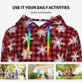 thumbnail image 4 of Wukai Snowflakes On A Buffalo Plaid Christmas Print Womens Hoodies Fleece Sweatshirts Long Sleeve Sweaters Pullover Fall Outfits Winter Clothes-XX-Large, 4 of 7