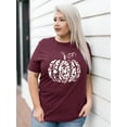 thumbnail image 7 of XCHQRTI Pumpkin Plus Size Women Tshirt Its Fall Yall Thanksgiving Short Sleeve Graphic Tees, 7 of 7