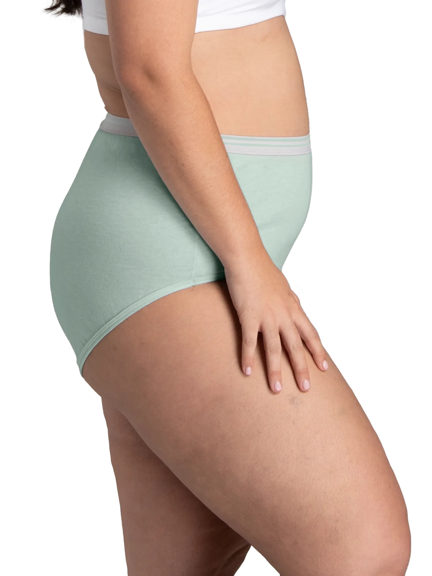 Fit for Me by Fruit of the Loom Women's Plus Size Cotton Brief Underwear, 6-Pack