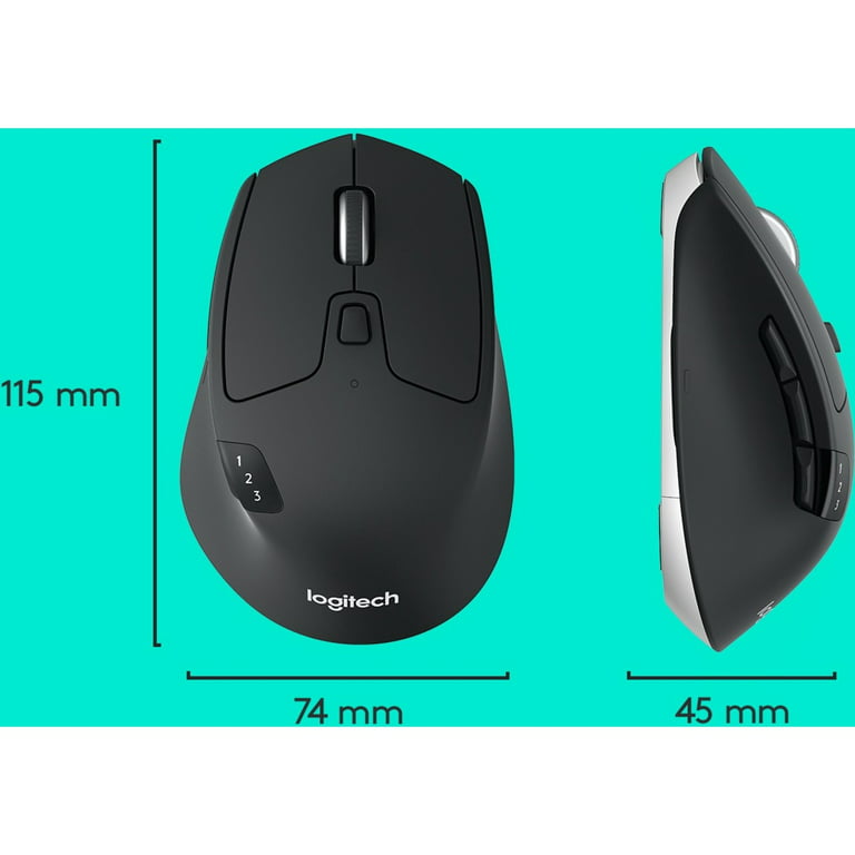 Logitech M720 Triathlon Multi-Device Wireless Mouse, Bluetooth, USB  Unifying Receiver, 1000 DPI, 8 Buttons, 2-Year Battery, Compatible with  Laptop