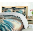 thumbnail image 6 of Ambesonne Fantasy World Duvet Cover Set, Balcony to the Ocean, Queen, Dark Turquoise and Ecru, 6 of 6