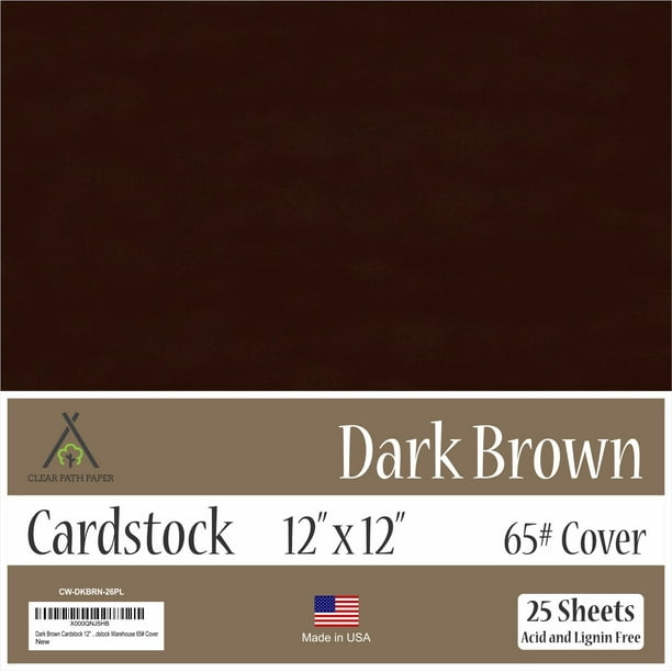 Dark Brown Cardstock 12 x 12 inch 65Lb Cover
