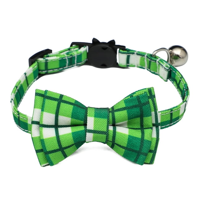 TIMIFIS Colliers pour Chat Festival Irlandais Collier pour Chat Irlandais Nœud Papillon Collier pour la Saint-Patrick Collier pour Chat Nœud avec Clochette