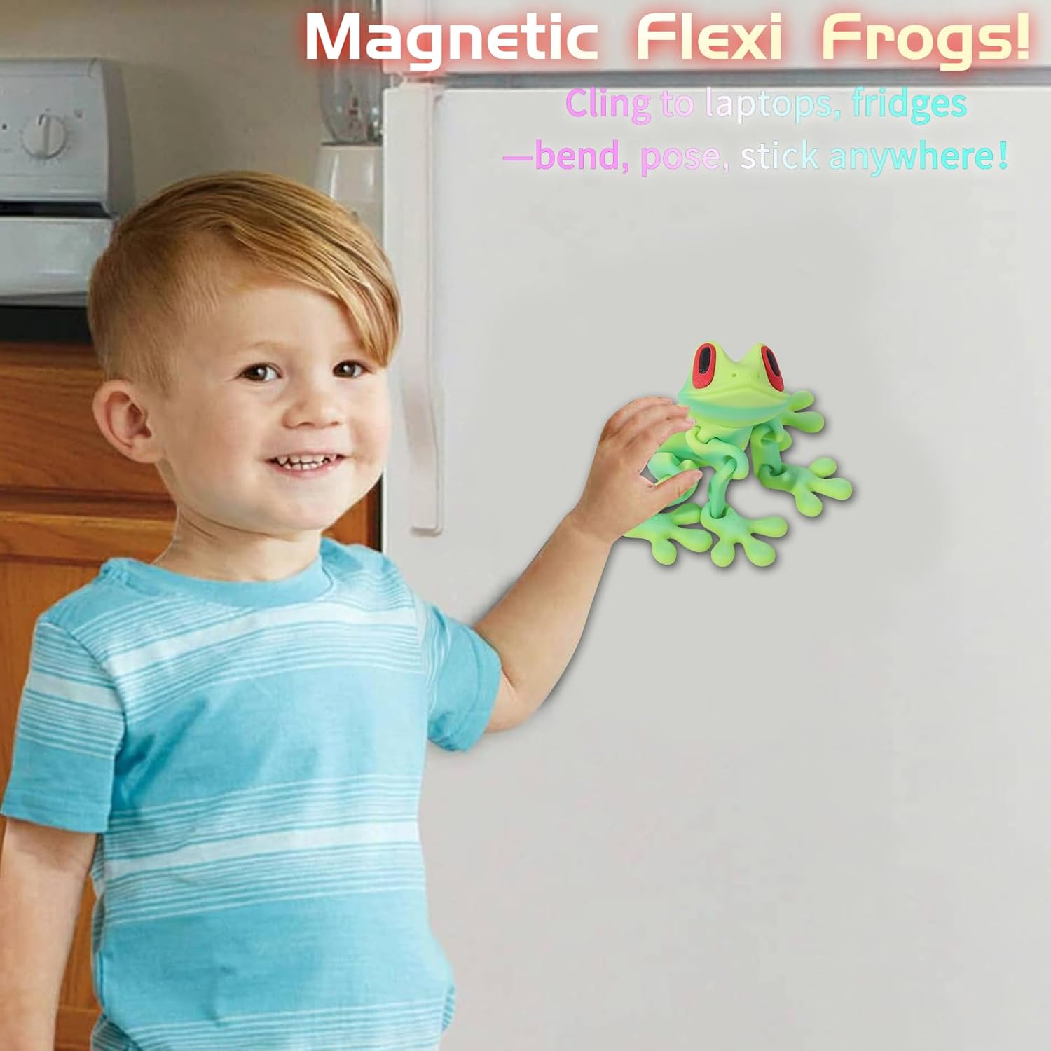 4PCS 3D Printed Magnetic Frog Fridge Magnets,2025 New Realistic Articulated Frog Fridge Magnet, Magnetic Animals Refrigerator Magnets,Funny Refrigerator Magnets for Locker Kitchen Car Desk（x）