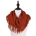 thumbnail image 4 of StylesILove Foulard Mini Tube d'Hiver Chaude pour Femmes à Deux Tons avec Franges (Taille Unique, Rouille), 4 of 4