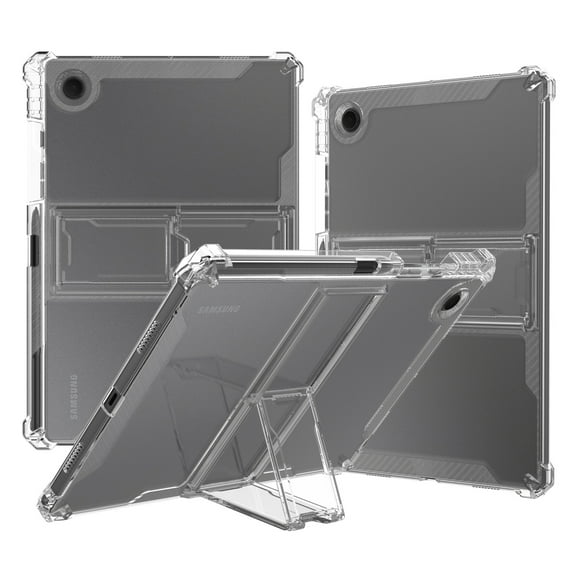 for Samsung Galaxy Tab A7 Lite 8.7 inch 2021 Clear Case with Adjustable Kickstand & Pen Holder, Corners Drop Protection Tablet Cover Slim Shockproof Transparent Case, Clear