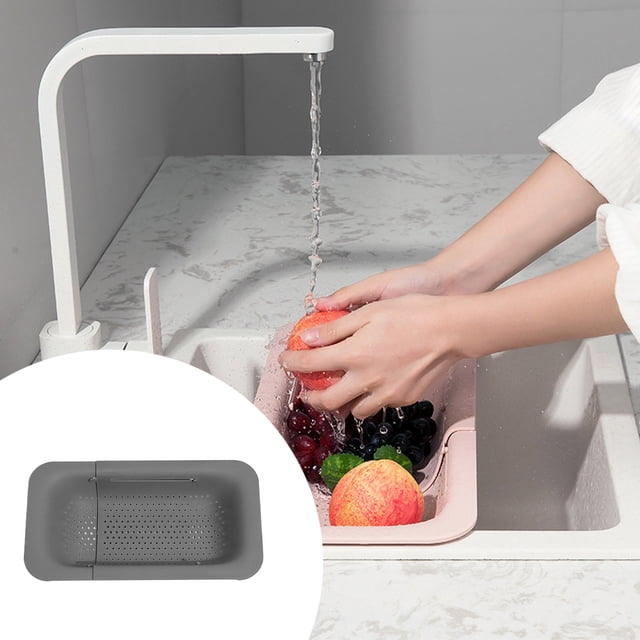Colander Wash Vegetables And Fruits Drain Cooked Pasta And Dry Dishes Extendable New Home Kitchen Small Kitchen Dish Drying Rack with Tray Glass Drying Rack Folding Rolling Rack Large Drying Rack for