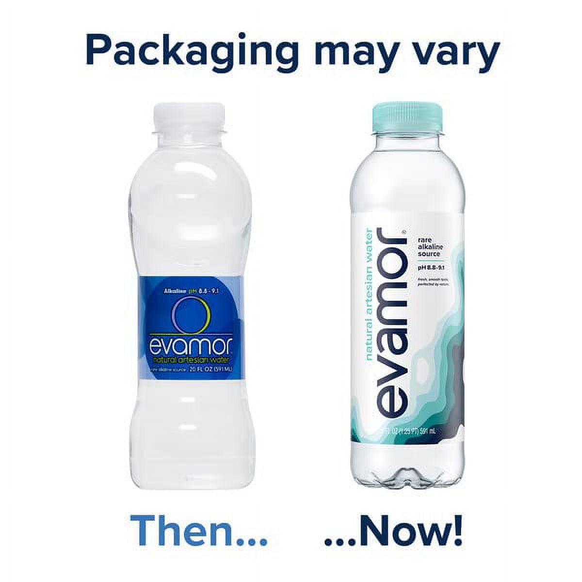 Evamor Natural Alkaline Artesian Water-Alkaline Natural Artesian Water, Plastic Water Bottles, Recyclable, 20 Fl Oz (Pack of 12)