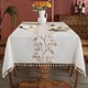 thumbnail image 2 of Mantel impermeable de lino y algodón para mesa de comedor, cubierta rectangular para cocina, café, sin arrugas, color Beige, 2 of 5