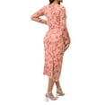 thumbnail image 3 of Women Maternity Dress Floral Mesh Ruched Side Bodycon Long Sleeve Pregnancy Dresses Wedding Guest M Pink, 3 of 5