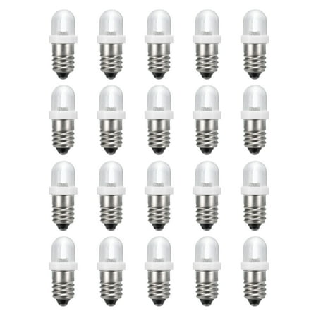 Uxcell 3V/0.06A E10 Mini Light Bulbs, 20Pcs Miniature Screw Bulbs Flashlight Bulbs 3500K White Light