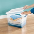 thumbnail image 6 of Sterilite Latching Storage Box, Stackable Bin with Latch Lid, Plastic Container to Organize Closet Shelf, Clear with White Lid, 25 Quart, 18-Pack, 6 of 9