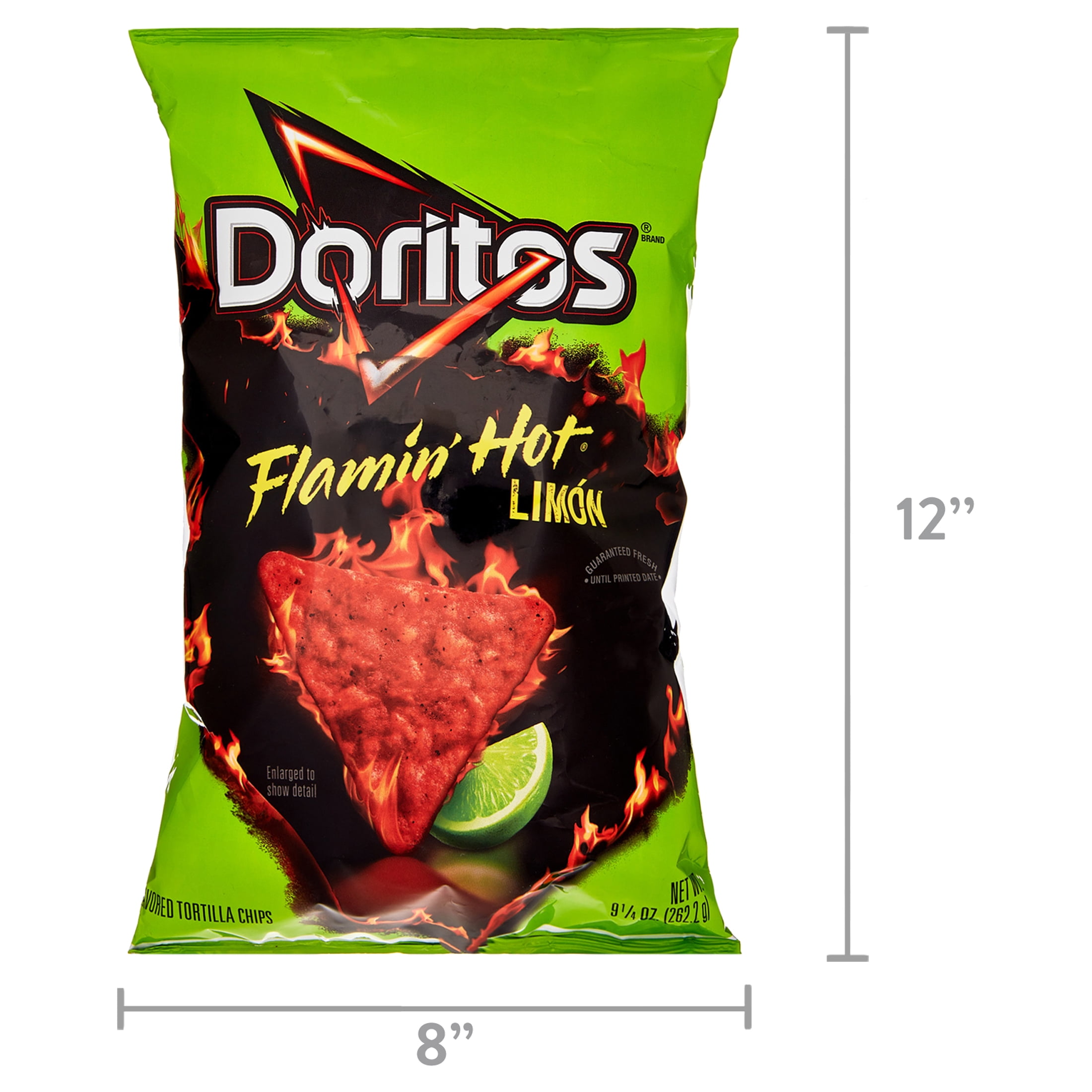 Doritos Flavored Tortilla Chips Flamin' Hot Limon 9.25 oz Bag