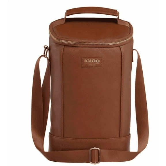 Insulated Faux Leather Igloo Beverage Tote