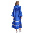 thumbnail image 4 of iiniim Robe de Clergé pour Femmes Robe Maxi de Clergé Robe de Chœur de Ministre Manches Évasées Robe Longue à Boutons Bleu Royal 3TG, 4 of 8