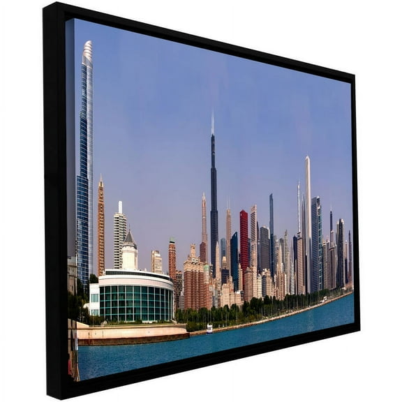 ArtWall Cody York "Chicago Pano" Floater Framed Gallery-Wrapped Canvas